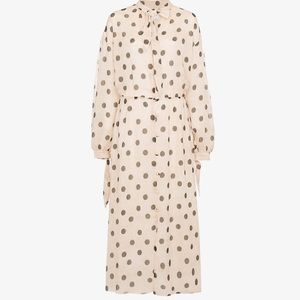 Nanushka polka dot print flared chiffon dress